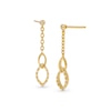 Thumbnail Image 1 of 0.085 CT. T.W. Diamond Double Marquise Chain Drop Earrings in Sterling Silver with 14K Gold Plate