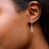 Thumbnail Image 2 of 0.085 CT. T.W. Diamond Double Marquise Chain Drop Earrings in Sterling Silver with 14K Gold Plate