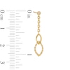 Thumbnail Image 3 of 0.085 CT. T.W. Diamond Double Marquise Chain Drop Earrings in Sterling Silver with 14K Gold Plate