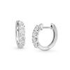 Thumbnail Image 1 of 0.50 CT. T.W. Certified Lab-Grown Diamond Four Stone Huggie Hoop Earrings in 10K White Gold (F/SI2)