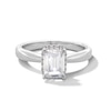 Thumbnail Image 1 of 1.40 CT. T.W. Emerald-Cut Certified Lab-Grown Diamond Frame Engagement Ring in 14K White Gold (F/SI2)
