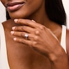 Thumbnail Image 2 of 1.40 CT. T.W. Emerald-Cut Certified Lab-Grown Diamond Frame Engagement Ring in 14K White Gold (F/SI2)