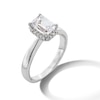 Thumbnail Image 3 of 1.40 CT. T.W. Emerald-Cut Certified Lab-Grown Diamond Frame Engagement Ring in 14K White Gold (F/SI2)
