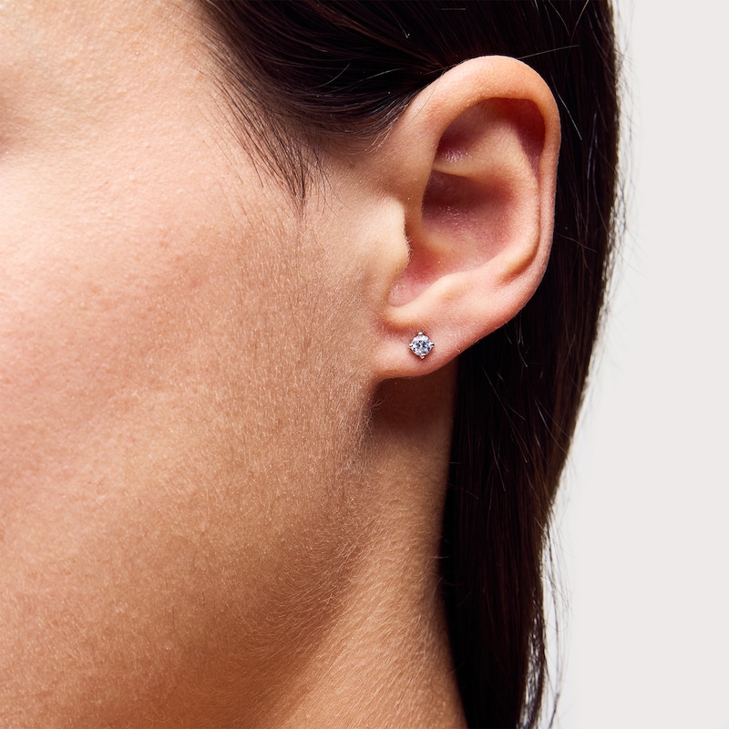 Main Image 2 of 0.25 CT. T.W. Certified Lab-Grown Diamond Solitaire Stud Earrings in Sterling Silver (F/SI2)