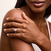 Thumbnail Image 2 of 1.40 CT. T.W. Oval Certified Lab-Grown Diamond Frame Engagement Ring in 14K White Gold (F/SI2)
