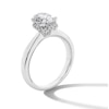 Thumbnail Image 4 of 1.40 CT. T.W. Oval Certified Lab-Grown Diamond Frame Engagement Ring in 14K White Gold (F/SI2)