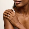 Thumbnail Image 2 of 1.40 CT. T.W. Oval Certified Lab-Grown Diamond Frame Engagement Ring in 14K Gold (F/SI2)