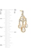 Thumbnail Image 4 of Lab-Created Opal and White Lab-Created Sapphire Drop Pendant and Earrings Set in Sterling Silver with 14K Gold Plate