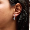 Thumbnail Image 3 of Pear-Shaped Swiss Blue Topaz and White Lab-Created Sapphire Drop Pendant and Earrings Set in Sterling Silver