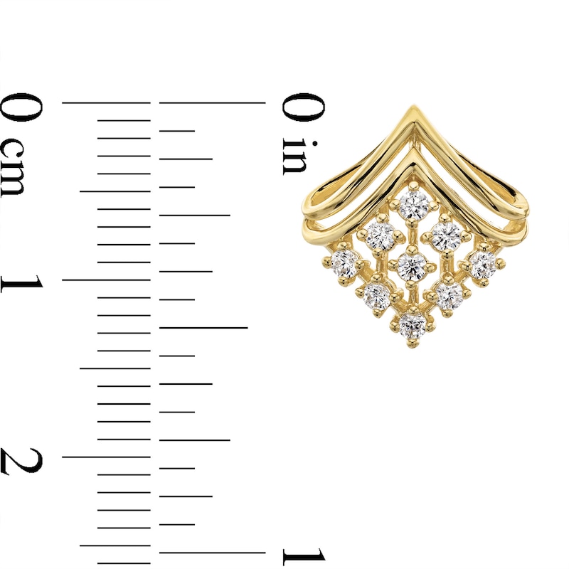 Main Image 3 of 0.30 CT. T.W. Certified Lab-Grown Diamond Motif Stud Earrings in 18K Gold (F/SI2)