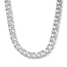 1.00 CT. T.W. Certified Lab-Grown Diamond Curb Chain Necklace in Hollow Sterling Silver (I/SI2) - 20”