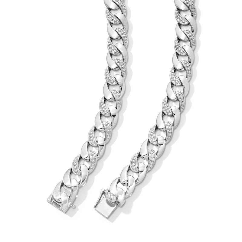Main Image 3 of 1.00 CT. T.W. Certified Lab-Grown Diamond Curb Chain Necklace in Hollow Sterling Silver (I/SI2) - 20”