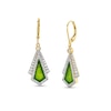Thumbnail Image 1 of Kite-Shaped Jade and 0.70 CT. T.W. Diamond Frame Fan Drop Earrings in 14K Gold