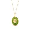 Thumbnail Image 1 of Oval Jade with Chinese "Happiness" Locket Pendant in 14K Gold