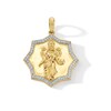 0.085 CT. T.W. Diamond Frame Lakshmi Star Medallion Necklace Charm in 18K Gold