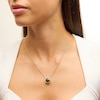 Thumbnail Image 2 of 12.0mm Green and White Jade with 0.50 CT. T.W. Diamond Frame Reversible Bolo Necklace in 14K Gold - 26"