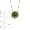 Thumbnail Image 4 of 12.0mm Green and White Jade with 0.50 CT. T.W. Diamond Frame Reversible Bolo Necklace in 14K Gold - 26"