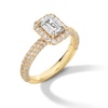 Vera Wang Love Collection 1.69 CT. T.W. Emerald-Cut Certified Diamond Frame Woven Shank Engagement Ring in 18K Gold