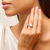 Thumbnail Image 2 of Vera Wang Love Collection 1.69 CT. T.W. Emerald-Cut Certified Diamond Frame Woven Engagement Ring in 18K White Gold
