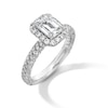Thumbnail Image 3 of Vera Wang Love Collection 1.69 CT. T.W. Emerald-Cut Certified Diamond Frame Woven Engagement Ring in 18K White Gold