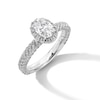 Thumbnail Image 3 of Vera Wang Love Collection 1.23 CT. T.W. Oval Certified Diamond Frame Woven Shank Engagement Ring in 18K White Gold
