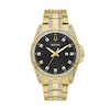 Thumbnail Image 3 of Men’s Bulova Classic Crystal Gold-Tone IP Watch with Black Dial and Chain Bracelet Box Set (Model: 98K115)