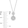 Thumbnail Image 3 of 0.50 CT. T.W. Certified Lab-Created Multi-Diamond Double Sunburst Drop Pendant in 10K White Gold (F/SI2)