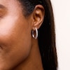 Thumbnail Image 2 of 1.00 CT. T.W. Certified Lab-Grown Diamond Hoop Earrings in Sterling Silver (F/SI2)