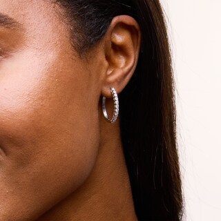1.00 CT. T.W. Certified Lab-Created Diamond Hoop Earrings in Sterling Silver (F/SI2)