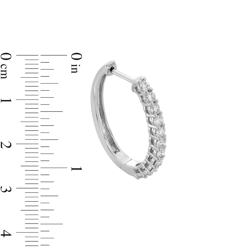 Main Image 3 of 1.00 CT. T.W. Certified Lab-Grown Diamond Hoop Earrings in Sterling Silver (F/SI2)