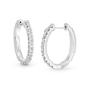 Thumbnail Image 1 of 0.50 CT. T.W. Certified Lab-Grown Diamond Hoop Earrings in Sterling Silver (F/SI2)