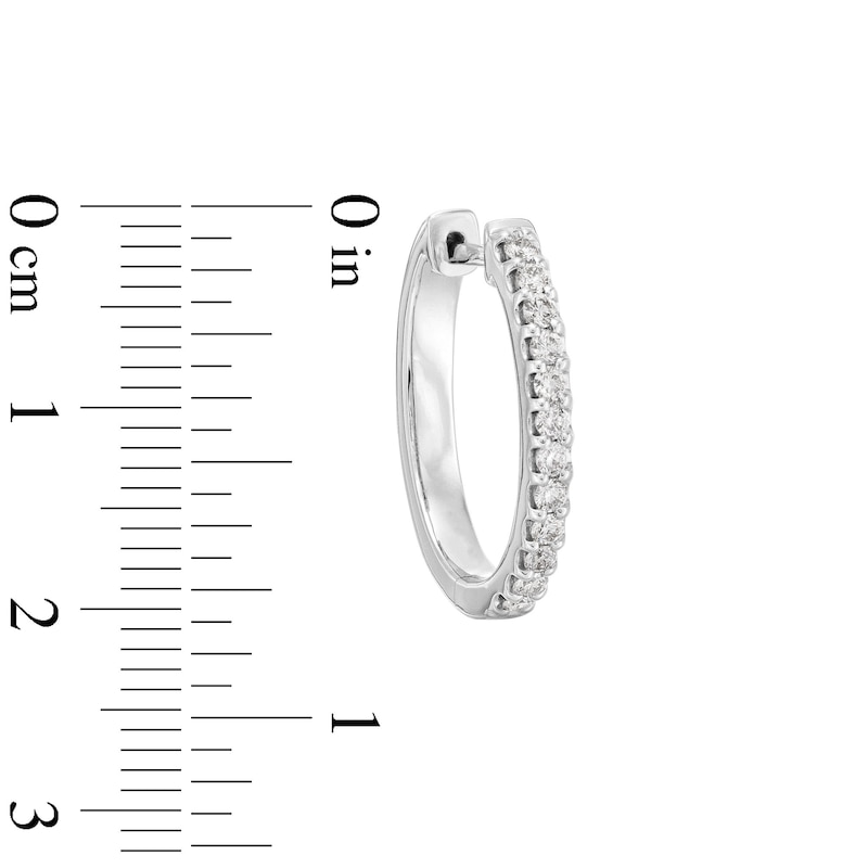 Main Image 3 of 0.50 CT. T.W. Certified Lab-Grown Diamond Hoop Earrings in Sterling Silver (F/SI2)