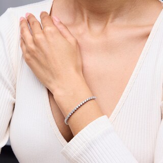 3.00 CT. T.W. Certified Lab-Created Diamond Tennis Bracelet in Sterling Silver (F/SI2)