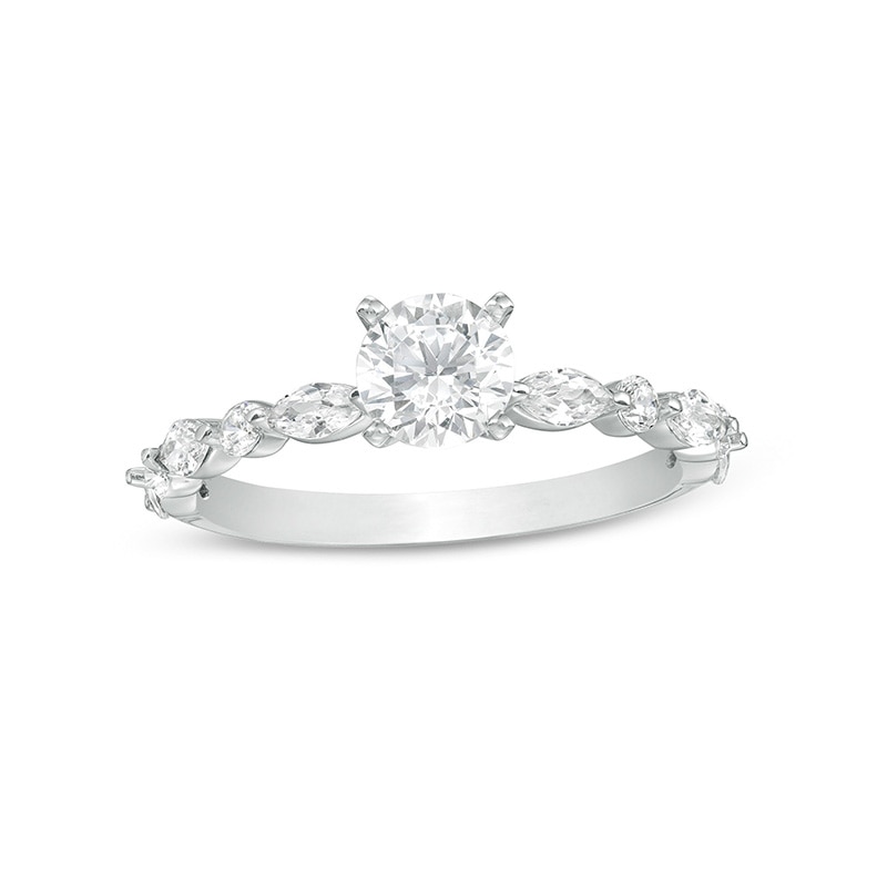 Previously Owned - 0.95 CT. T.W. GIA-Graded Diamond Engagement Ring in 14K White Gold (F/SI2)