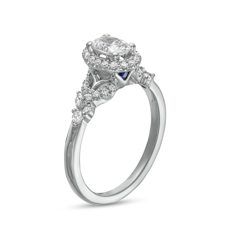 Previously Owned - Vera Wang Love Collection 0.69 CT. T.W. Oval Diamond Frame Engagement Ring in 14K White Gold