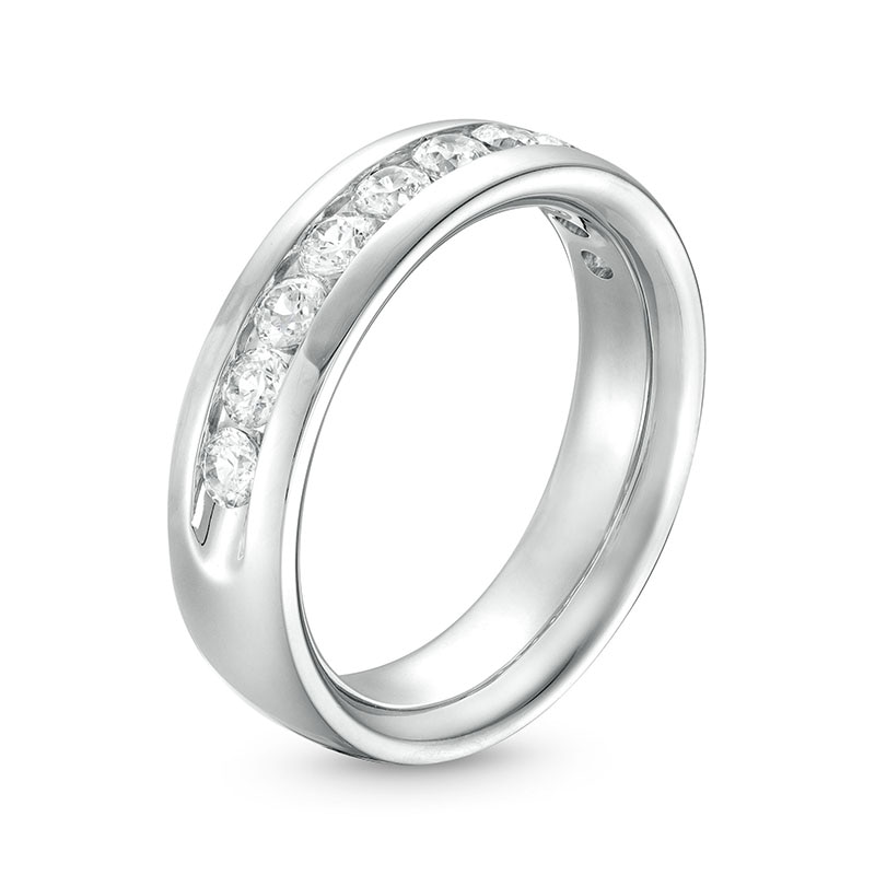 Previously Owned - 1.00 CT. T.W. Certified Lab-Grown Diamond Ten Stone Wedding Band in 14K White Gold (F/SI2)