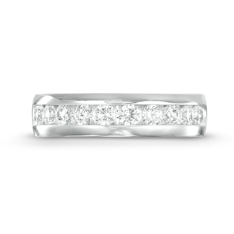 Previously Owned - 1.00 CT. T.W. Certified Lab-Grown Diamond Ten Stone Wedding Band in 14K White Gold (F/SI2)