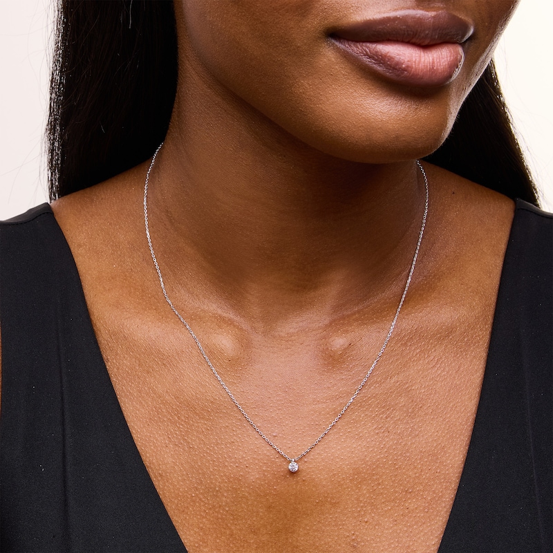Main Image 2 of 0.20 CT. Certified Lab-Grown Diamond Solitaire Pendant in Sterling Silver (F/SI2)