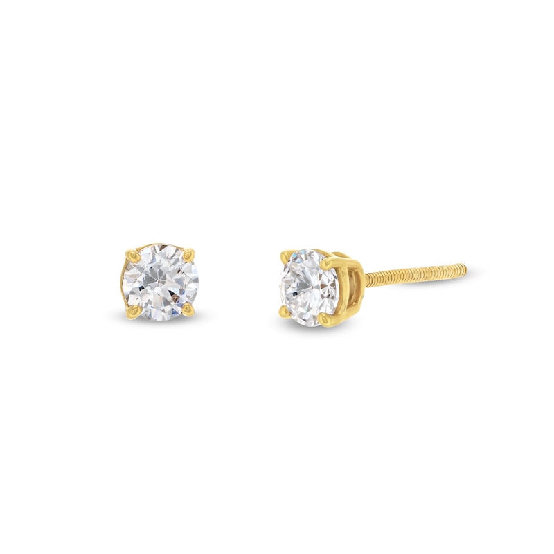 Main Image 1 of 1.00 CT. T.W. Certified Lab-Grown Diamond Solitaire Stud Earrings in 10K Gold (I/SI2)