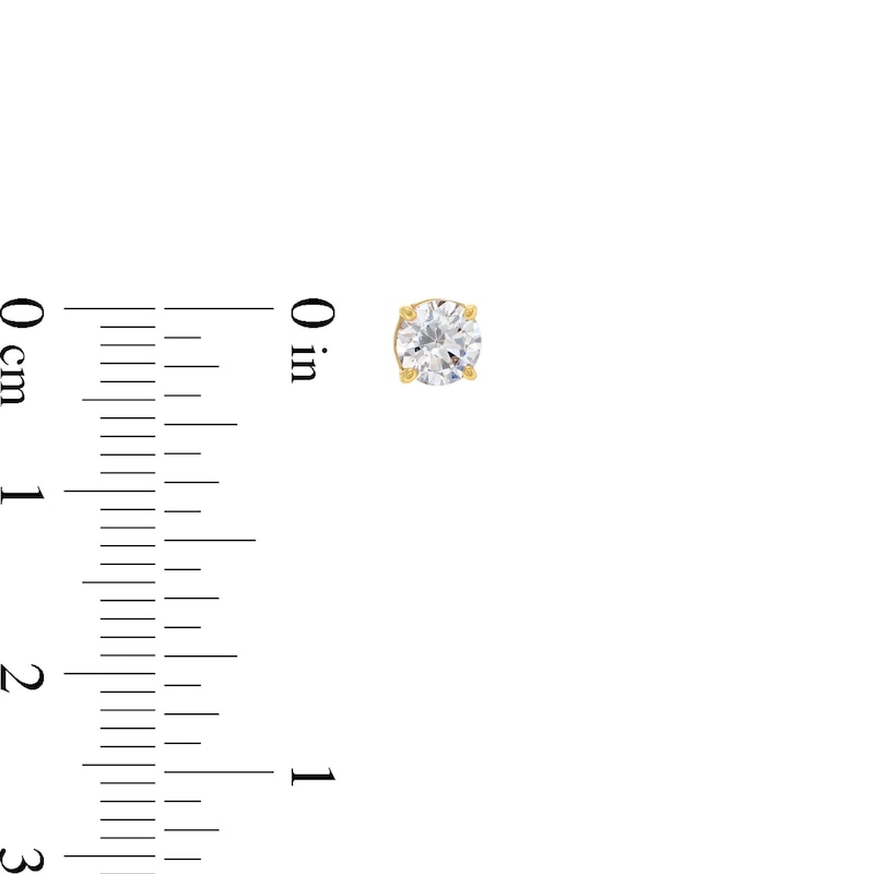 Main Image 2 of 1.00 CT. T.W. Certified Lab-Grown Diamond Solitaire Stud Earrings in 10K Gold (I/SI2)