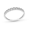 Thumbnail Image 1 of 0.065 CT. T.W. Baguette Diamond Scallop Edge Vintage-Style Stackable Anniversary Band in 10K White Gold