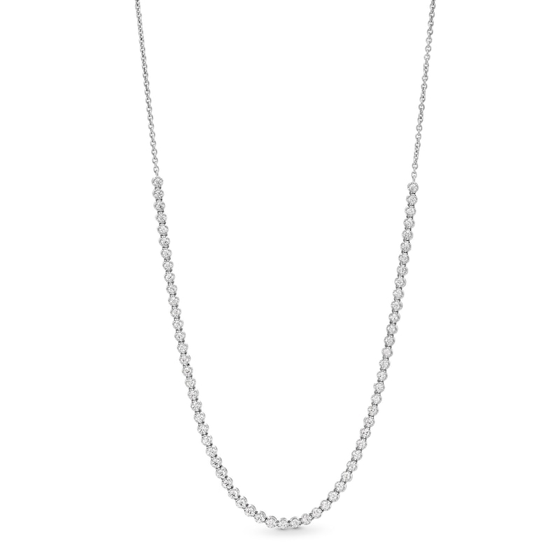 Main Image 1 of 1.00 CT. T.W. Certified Lab-Grown Diamond Line Necklace in Sterling Silver (F/SI2)