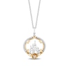 Thumbnail Image 1 of Enchanted Disney Belle 0.145 CT. T.W. Diamond Castle Pendant in Sterling Silver and 14K Gold