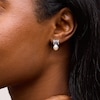 Thumbnail Image 3 of 6.0-8.0mm Freshwater Cultured Pearl and White Lab-Created Sapphire Bow Necklace and Drop Earrings Set in Sterling Silver
