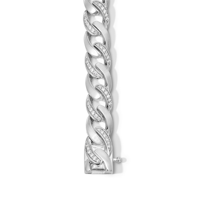 Main Image 3 of 1.00 CT. T.W. Certified Lab-Grown Diamond Curb Chain Bracelet in Hollow Sterling Silver (I/SI2) - 8.5”
