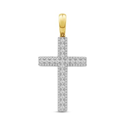 1.50 CT. T.W. Diamond Cross Necklace Charm in 10K Gold
