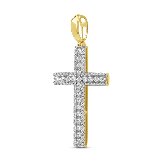 1.50 CT. T.W. Diamond Cross Necklace Charm in 10K Gold