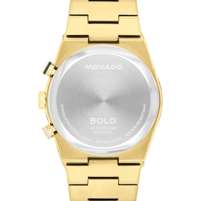 Men's Movado Bold® Quest Gold-Tone IP Chronograph Watch with Black Dial (Model: 3601198)