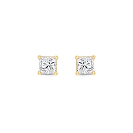 0.20 CT. T.W. Princess-Cut Canadian Certified Diamond Solitaire Stud Earrings in 14K Gold (I/I2)