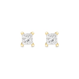 0.30 CT. T.W. Princess-Cut Canadian Certified Diamond Solitaire Stud Earrings in 14K Gold (I/I2)